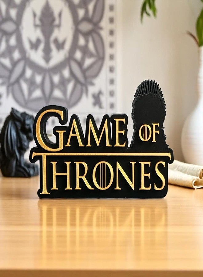 HOBIGO 3D Game of Thrones Logo Table Top Decor | Fantasy Series Aesthetic Showpiece | Medieval Theme Desk & Shelf Display for GoT Fans & Collectors - Image 4